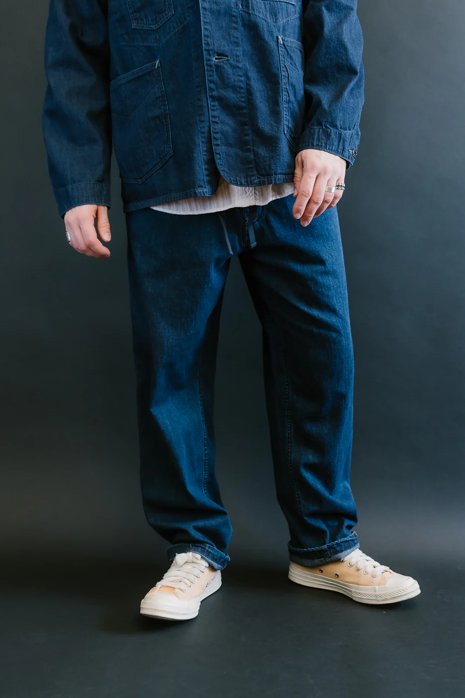 3319-8DI - E-Z Chinois De Luxe 8oz Denim Pants - Deep Wash Indigo - Image 16