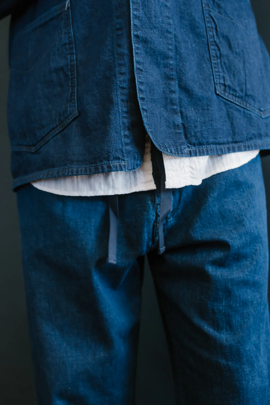 3319-8DI - E-Z Chinois De Luxe 8oz Denim Pants - Deep Wash Indigo - Image 17