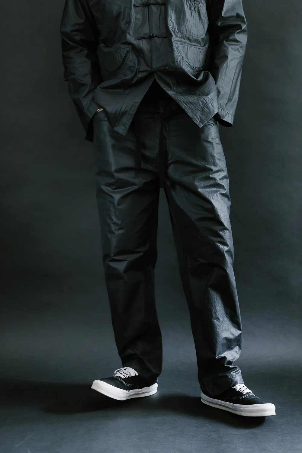 3319-WTB - EZ Chinois De Luxe Waxy Taffeta Pants - Black - Image 16
