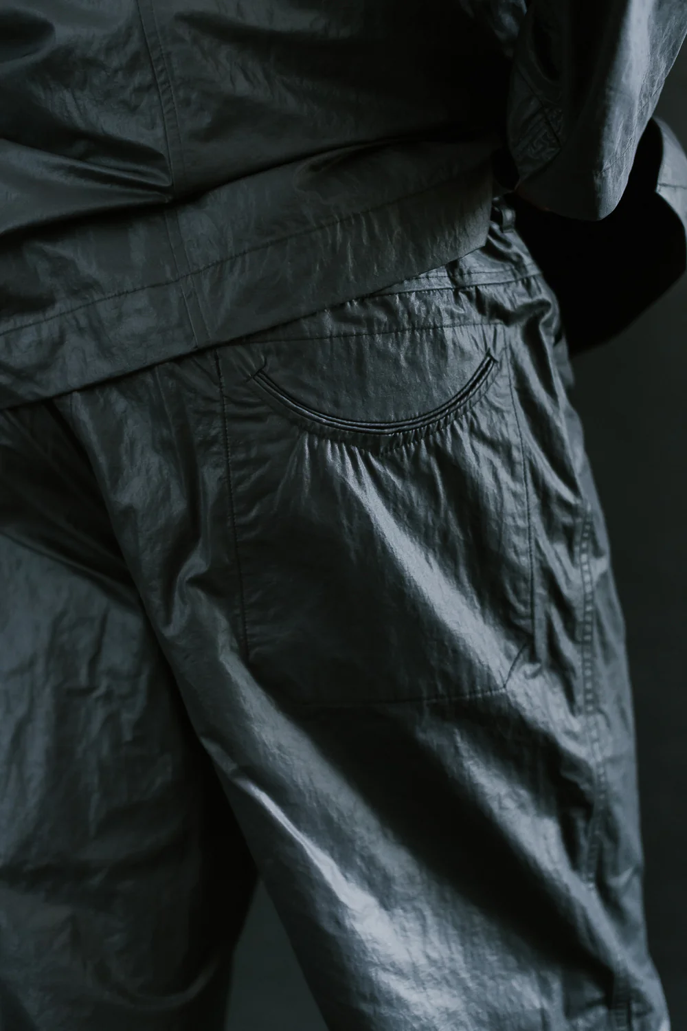 3319-WTB - EZ Chinois De Luxe Waxy Taffeta Pants - Black - Image 21