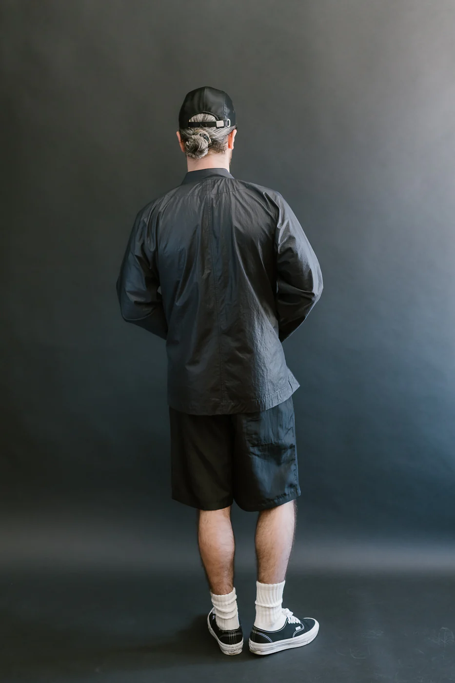 3319S-MTB - Chinois De Luxe Shorts Metallic Taffeta - Black - Image 8
