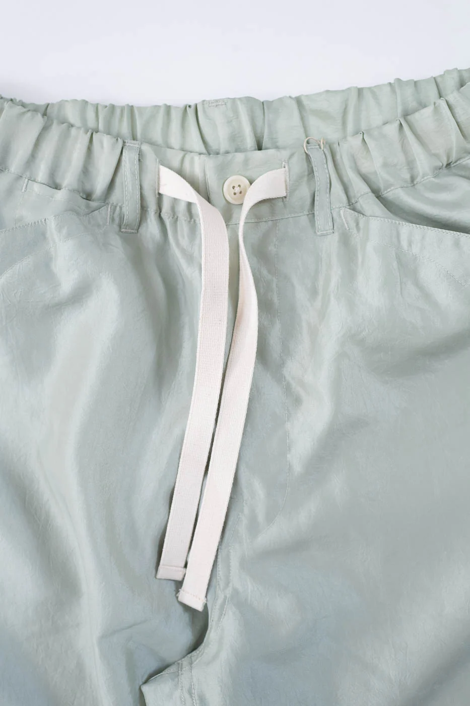 3319S-MTG - E-Z Chinois De-Luxe Shorts Metallic Taffeta - Green - Image 2