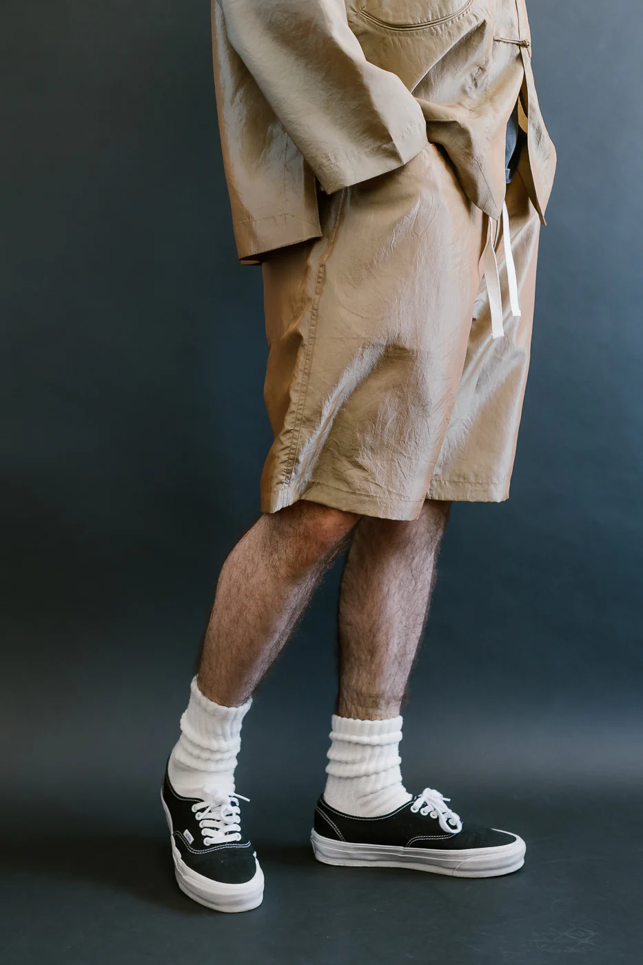 3319S-MTK - E-Z Chinois De-Luxe Shorts Metallic Taffeta - Khaki - Image 10