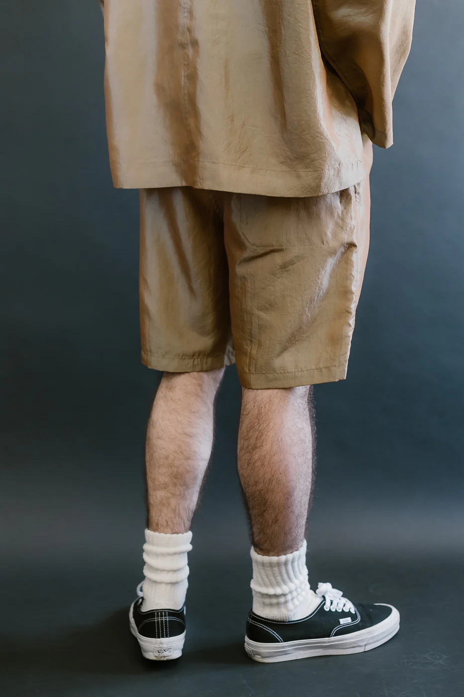3319S-MTK - E-Z Chinois De-Luxe Shorts Metallic Taffeta - Khaki - Image 11