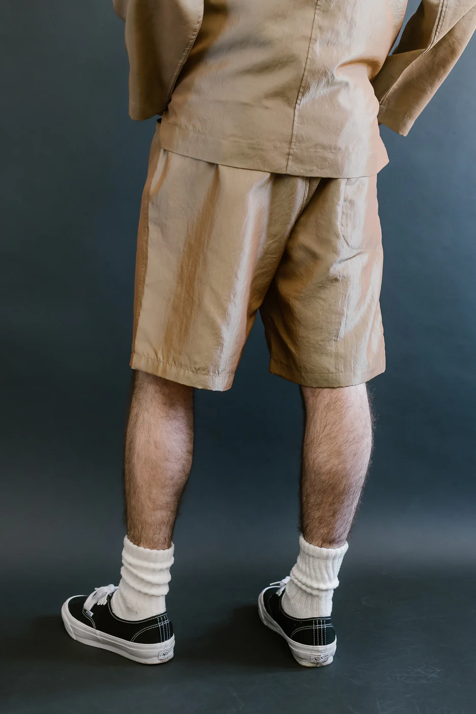 3319S-MTK - E-Z Chinois De-Luxe Shorts Metallic Taffeta - Khaki - Image 12