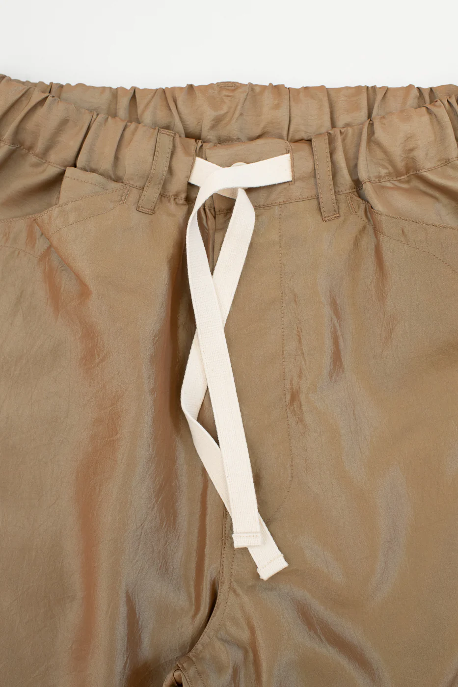 3319S-MTK - E-Z Chinois De-Luxe Shorts Metallic Taffeta - Khaki - Image 2