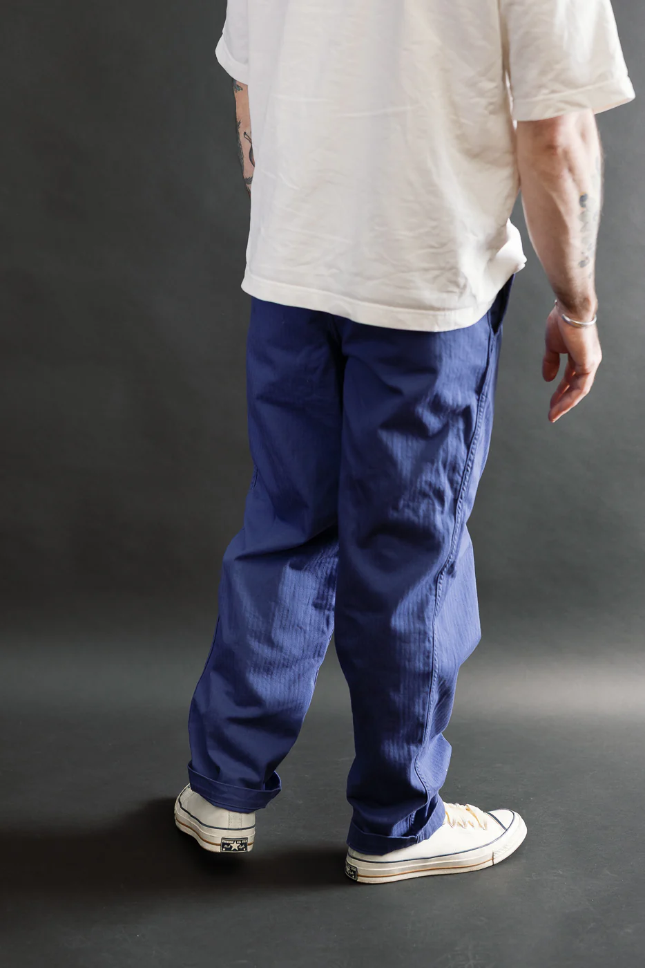 3326-MH6 - California Pegtop Pants Mini HBT - Blue - Image 12