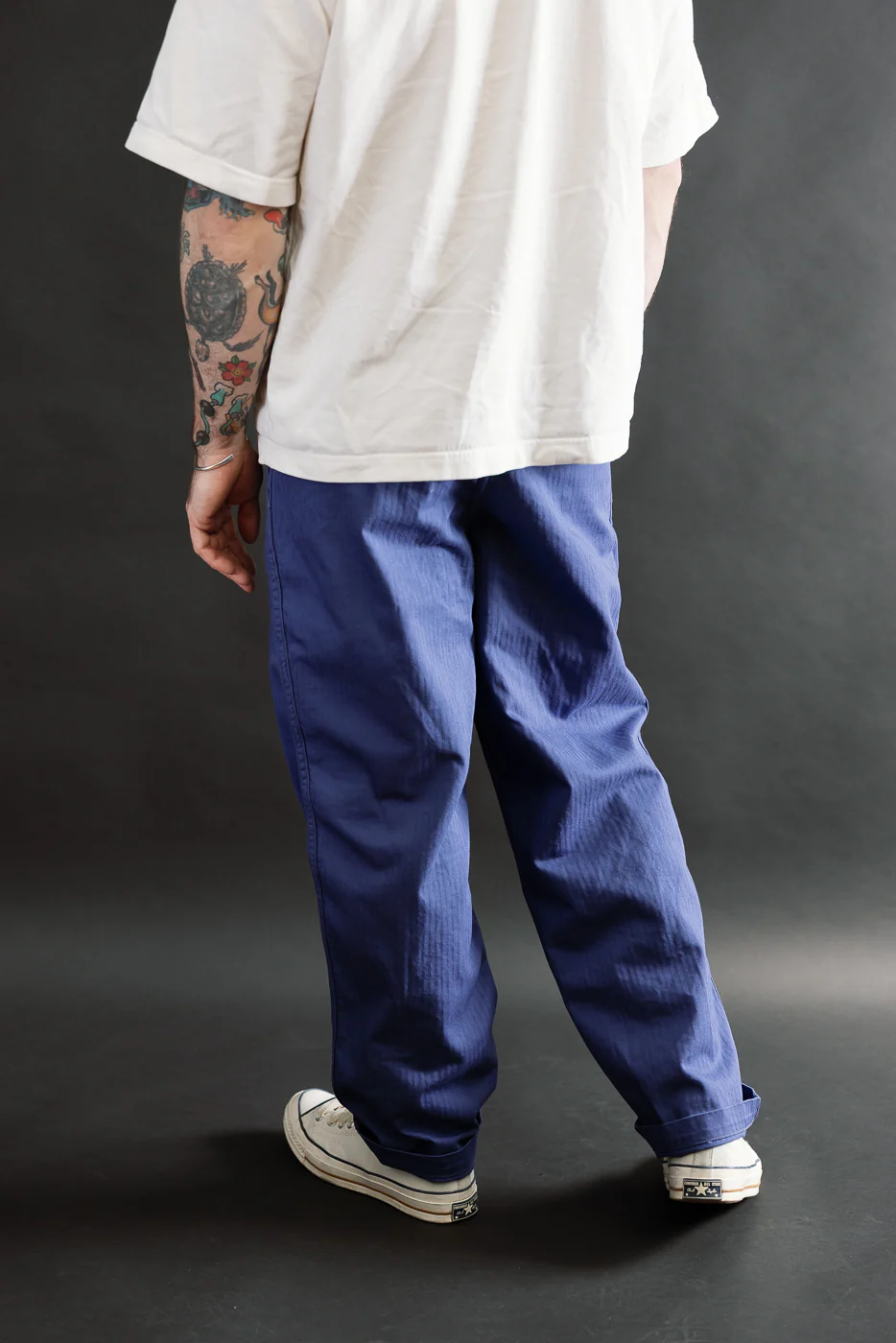 3326-MH6 - California Pegtop Pants Mini HBT - Blue - Image 13