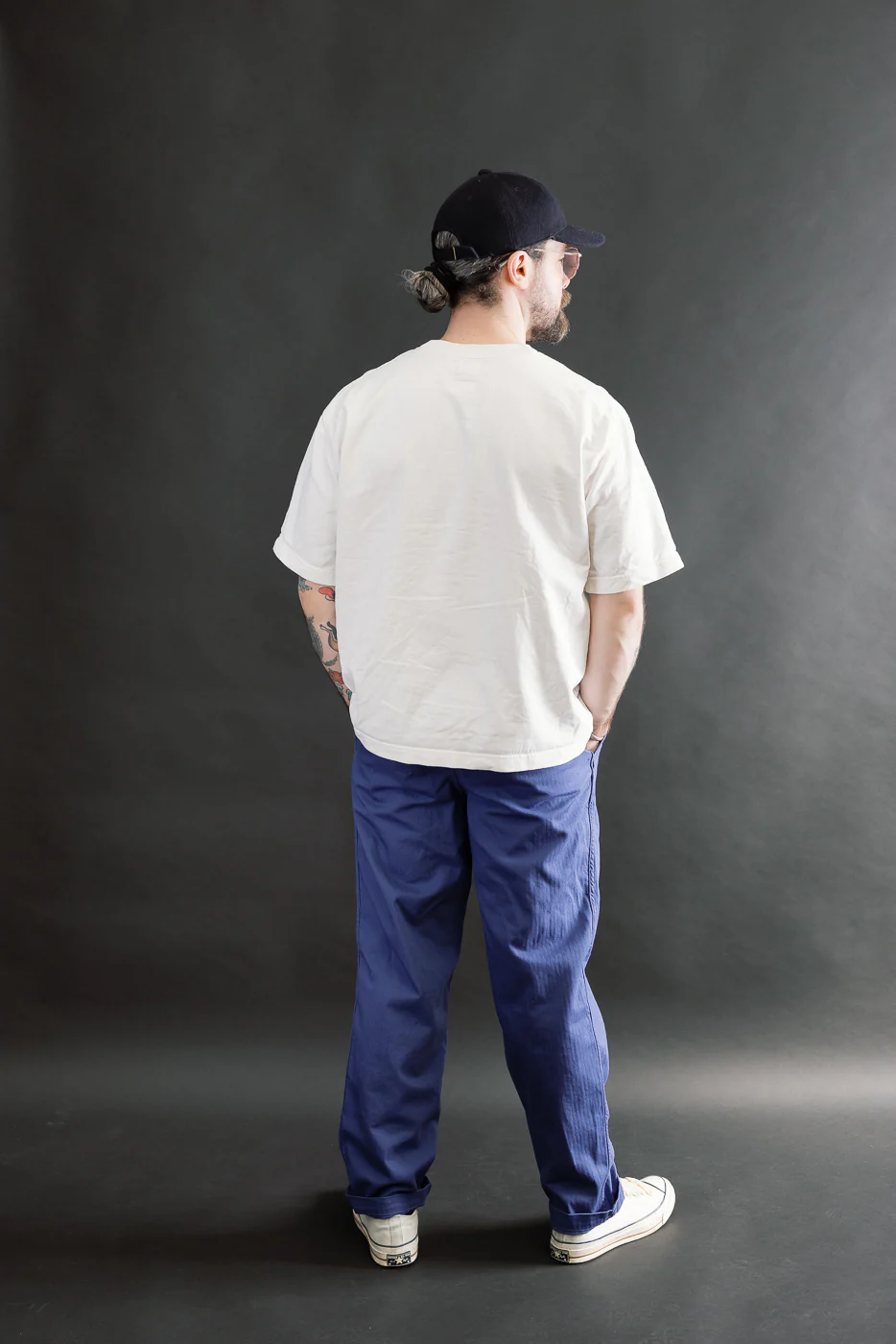 3326-MH6 - California Pegtop Pants Mini HBT - Blue - Image 9
