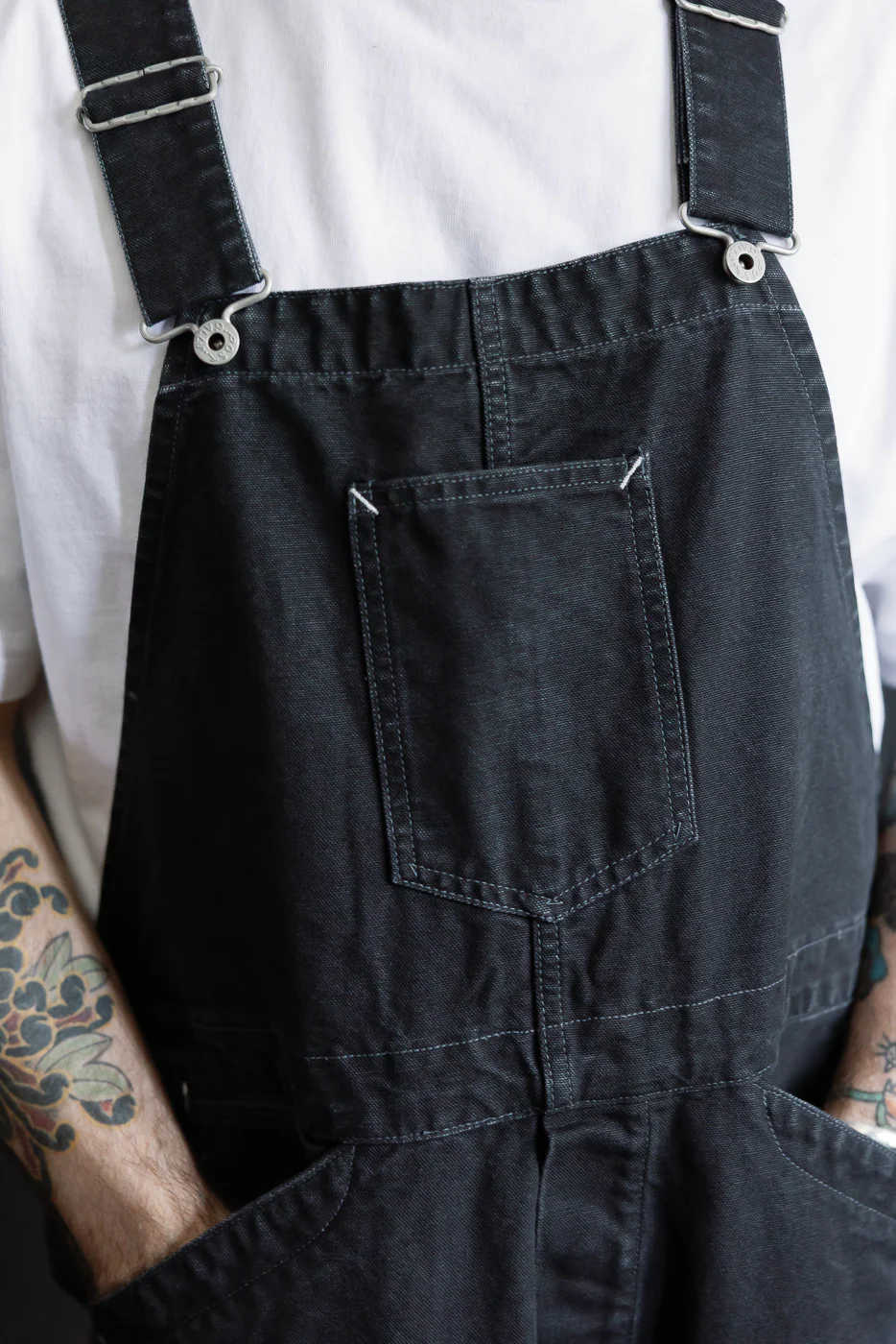 3401-PCB - Post 46 Overalls Pigment Dyed Canvas - Black - Image 20