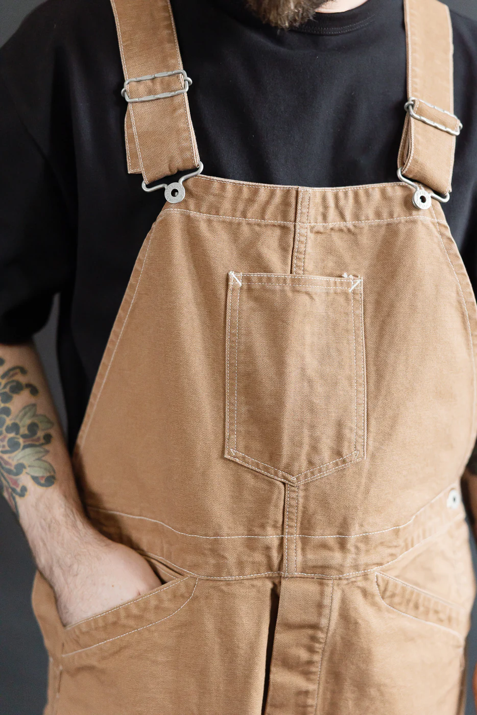 3401-PCR - Post 46 Overalls Pigment Dyed Canvas - Washed Brown - Image 20