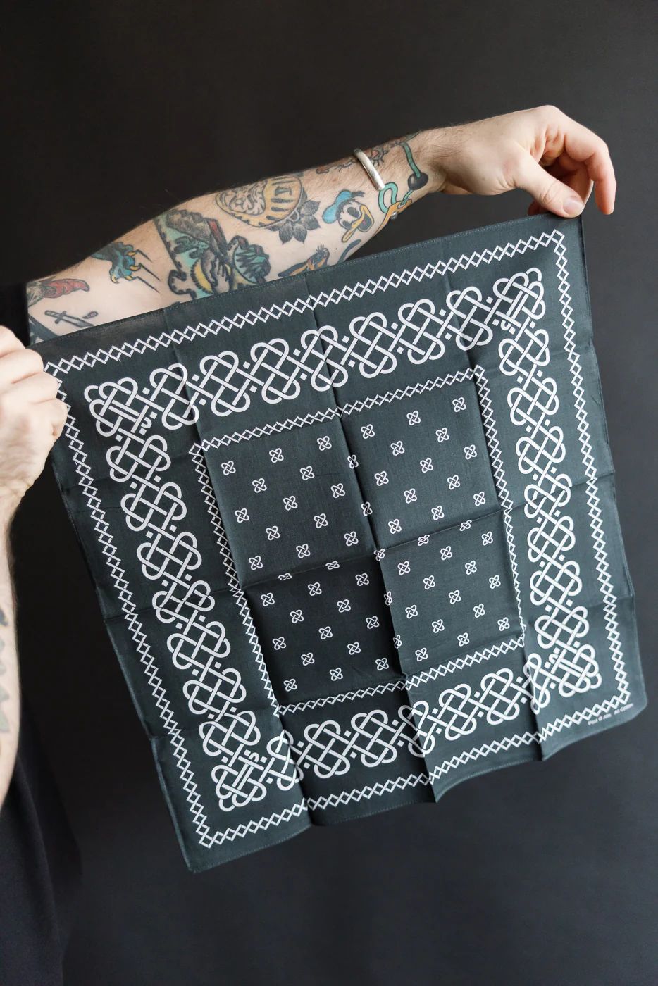 4003-CHA - Bandana Hankie Rope Design - Charcoal - Image 4