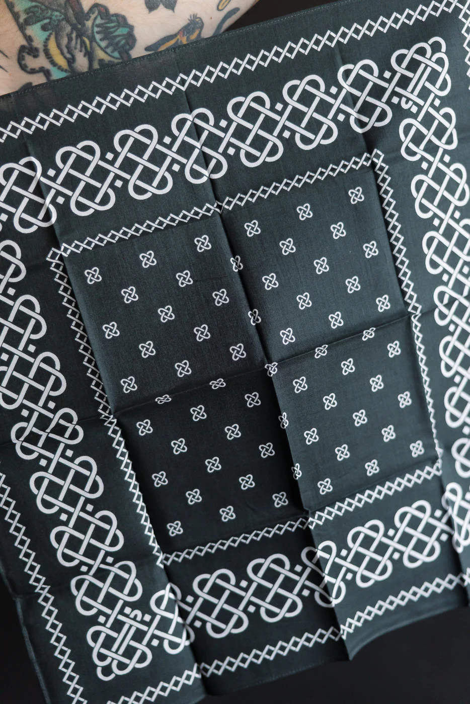 4003-CHA - Bandana Hankie Rope Design - Charcoal - Image 5