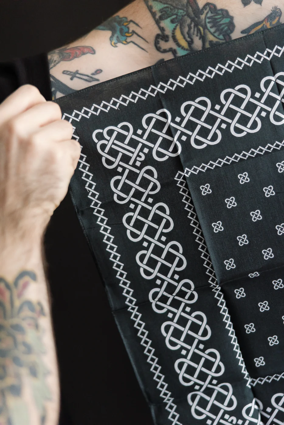 4003-CHA - Bandana Hankie Rope Design - Charcoal - Image 6