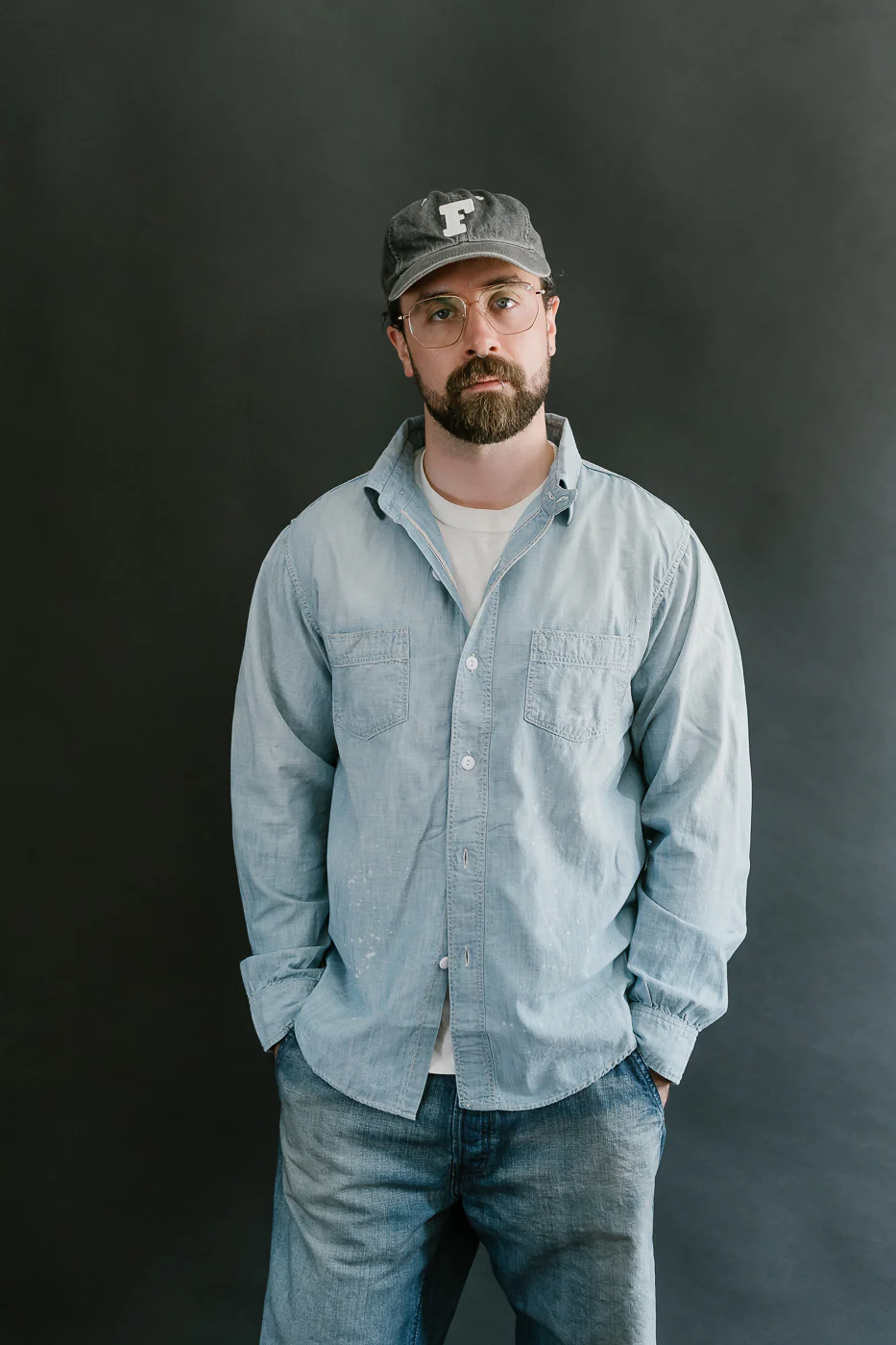 4091HW - 20s Short Chambray Shirt - "Aging" Indigo - Image 14