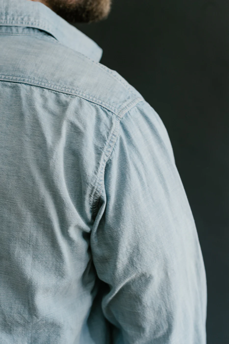 4091HW - 20s Short Chambray Shirt - "Aging" Indigo - Image 21