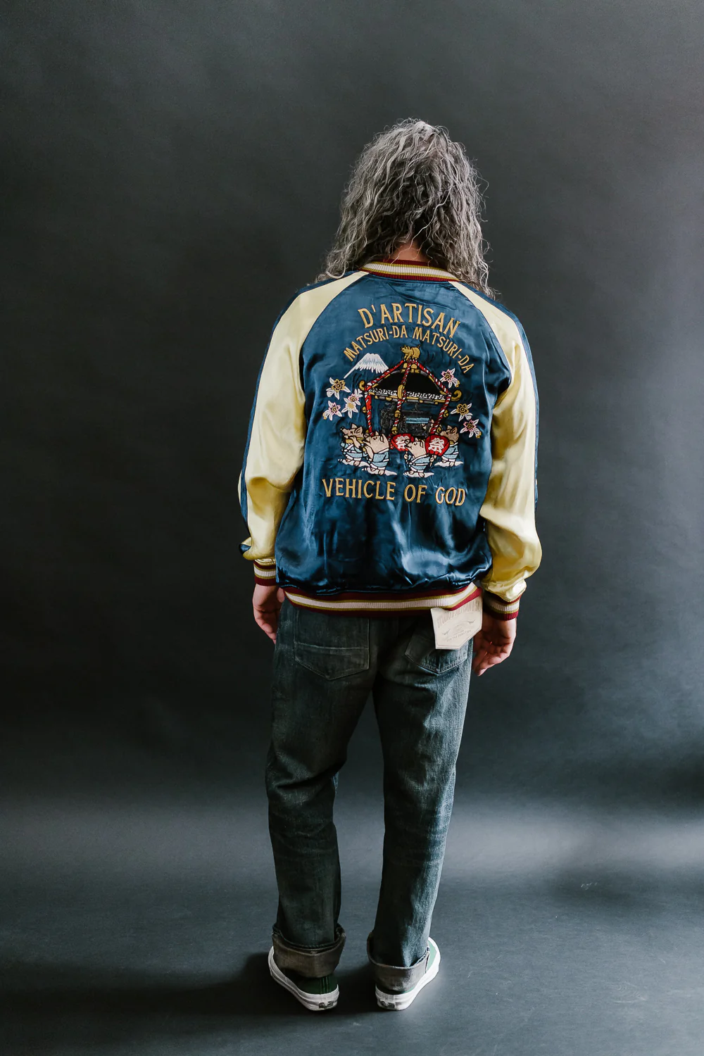 4581 - "Vehicle of God" Reversible Satin Sukajan Souvenir Jacket - Navy x Plum - Image 39