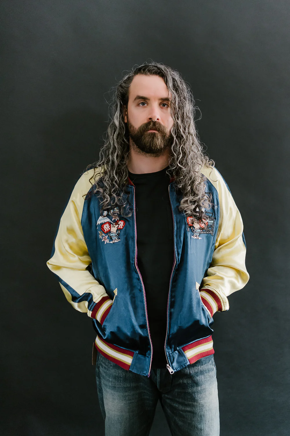 4581 - "Vehicle of God" Reversible Satin Sukajan Souvenir Jacket - Navy x Plum - Image 49