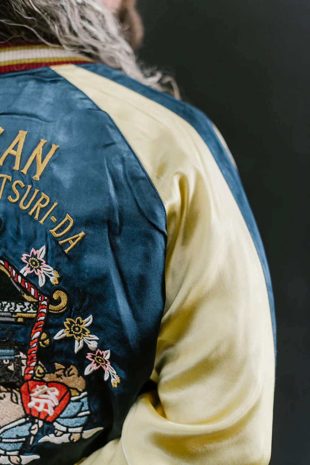 4581 - "Vehicle of God" Reversible Satin Sukajan Souvenir Jacket - Navy x Plum - Image 51