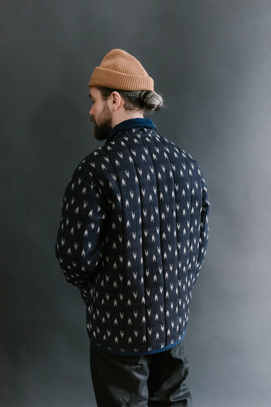 4597 - "Arrow Kasuri" Padded Sashiko Jacket - Indigo - Image 15
