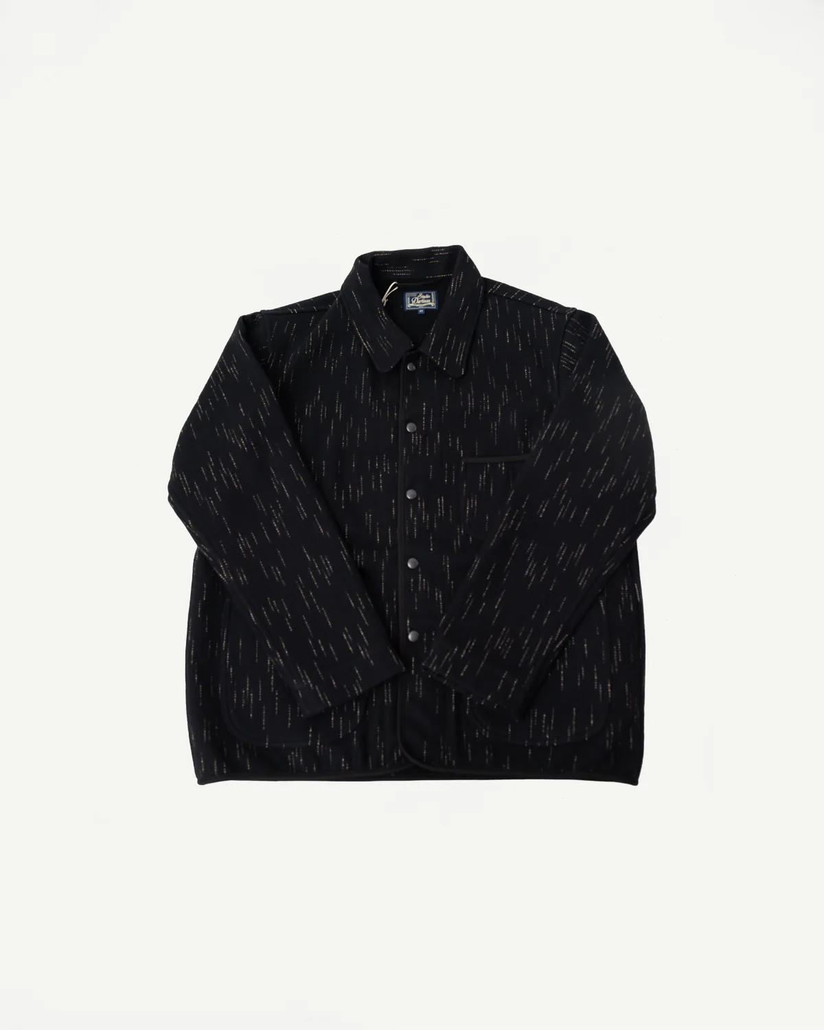 4616 - "Kasuri" Dyed Beach Cloth Coverall - Black