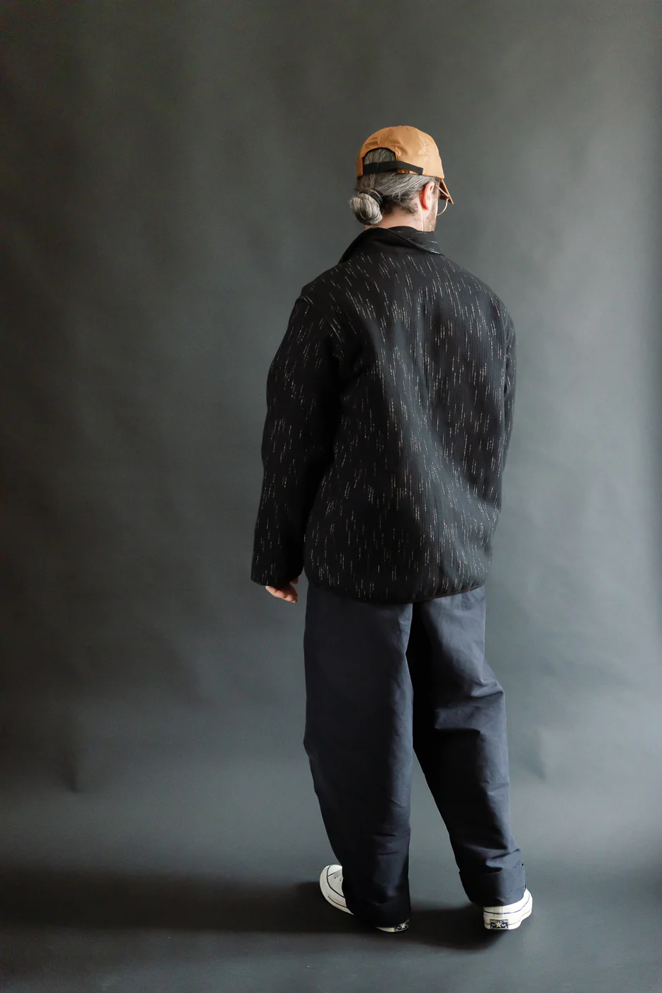 4616 - "Kasuri" Dyed Beach Cloth Coverall - Black - Image 8