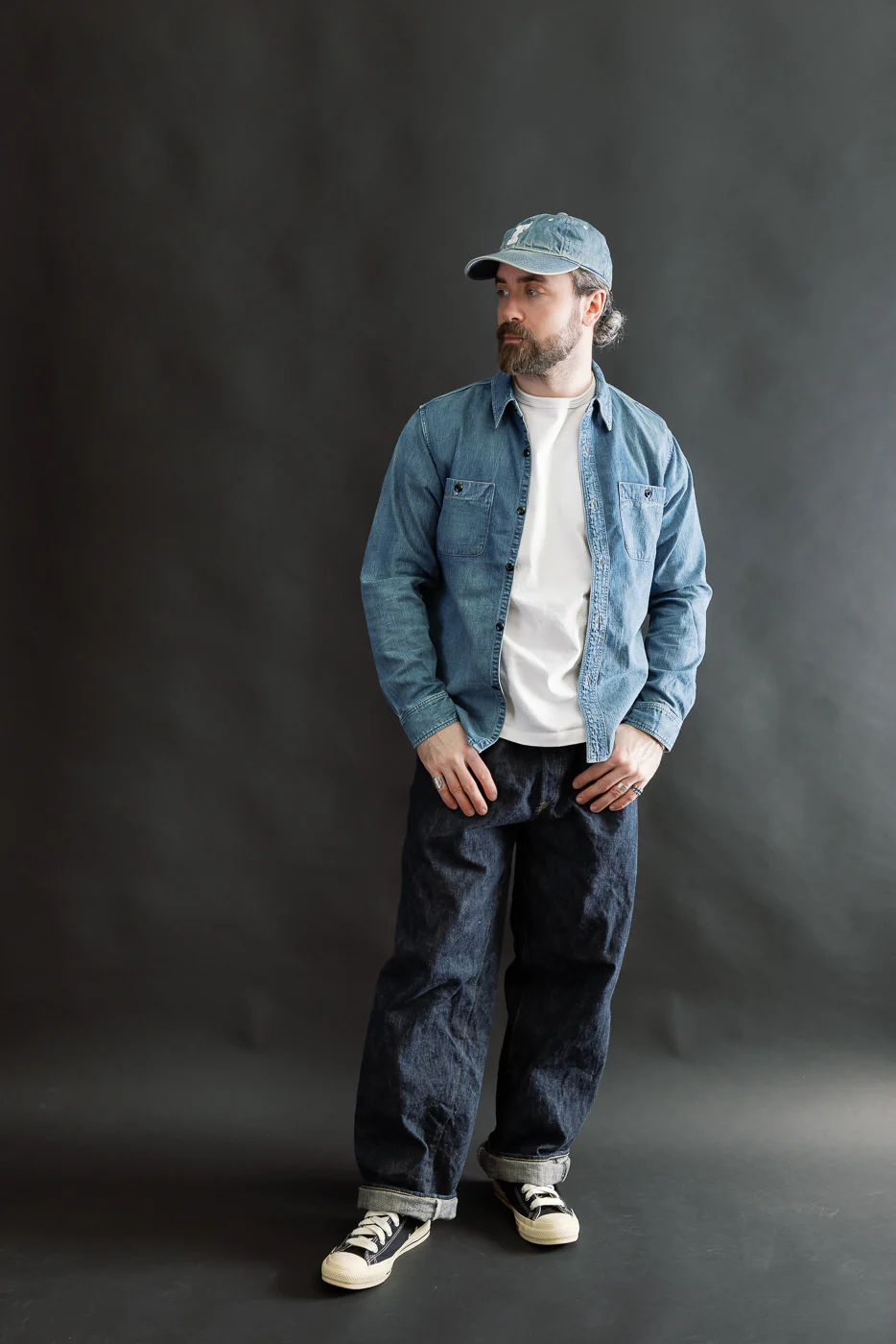 4890HW-19 - Denim Work Shirt Hand Wash - Indigo - Image 6