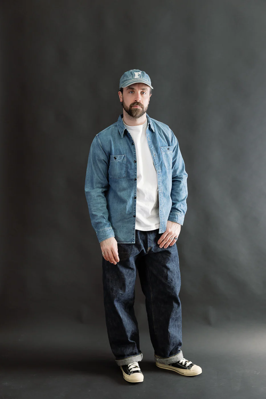 4890HW-19 - Denim Work Shirt Hand Wash - Indigo - Image 7
