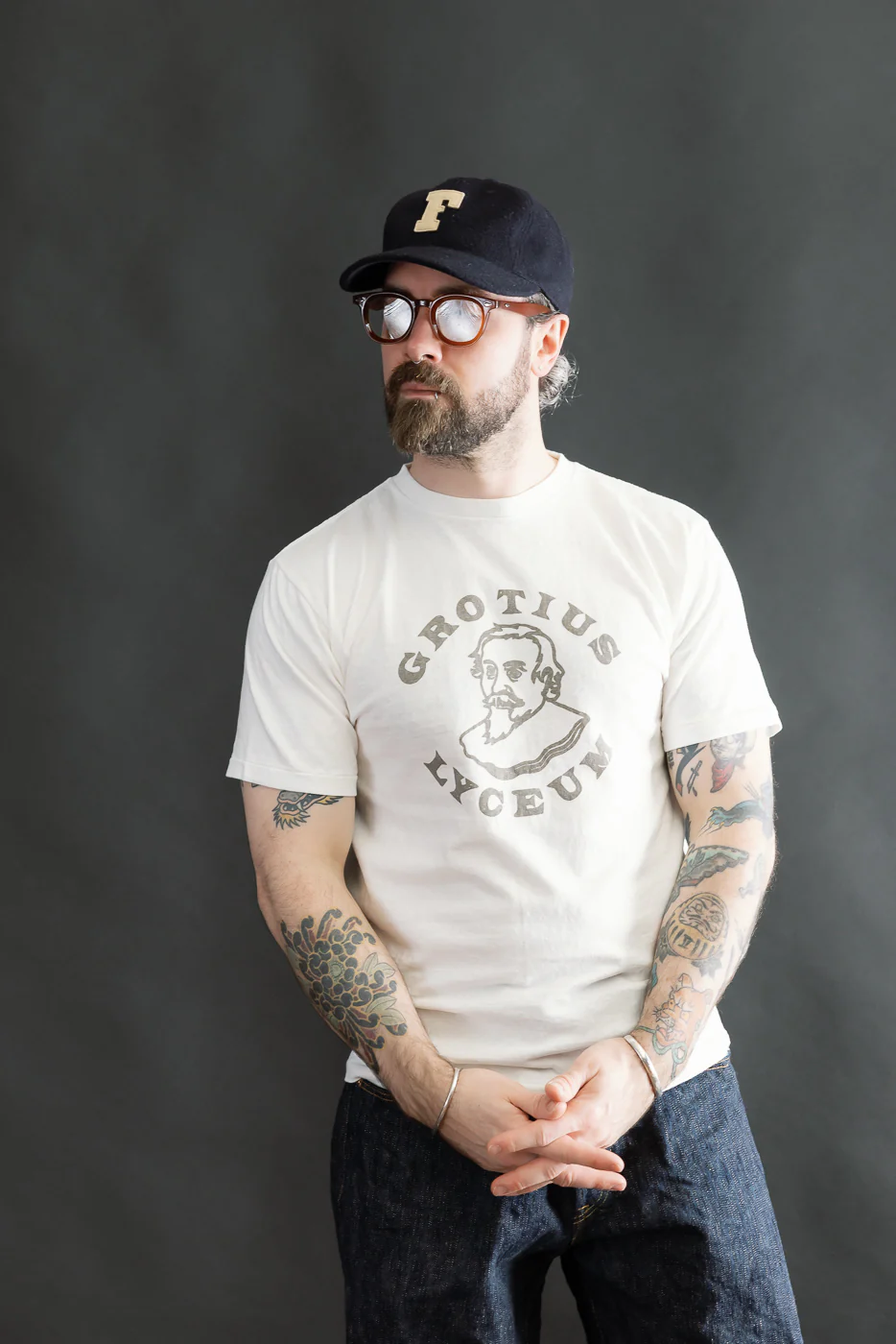 5.4oz - Raffy Tenjiku Printed T-Shirt "Grotius" - Off White - Image 14