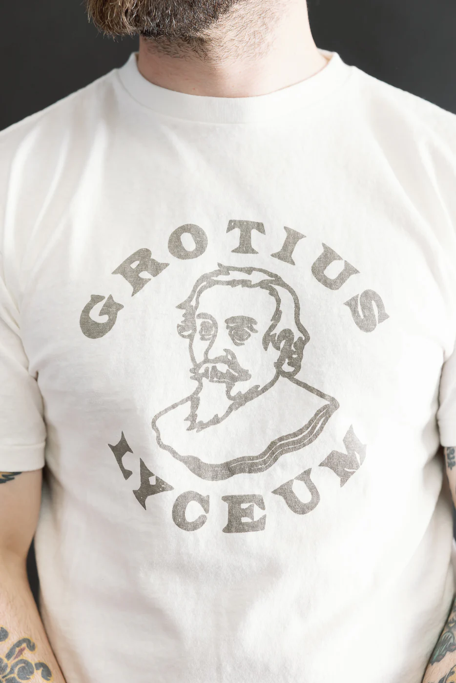 5.4oz - Raffy Tenjiku Printed T-Shirt "Grotius" - Off White - Image 15