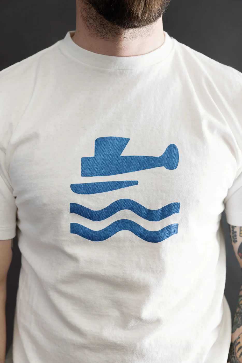 5.4oz - Raffy Tenjiku Printed T-Shirt "Seaplane" - Off White - Image 14
