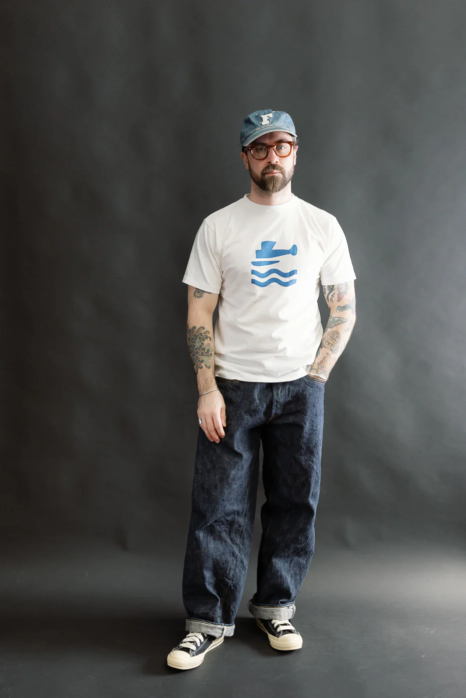 5.4oz - Raffy Tenjiku Printed T-Shirt "Seaplane" - Off White - Image 5