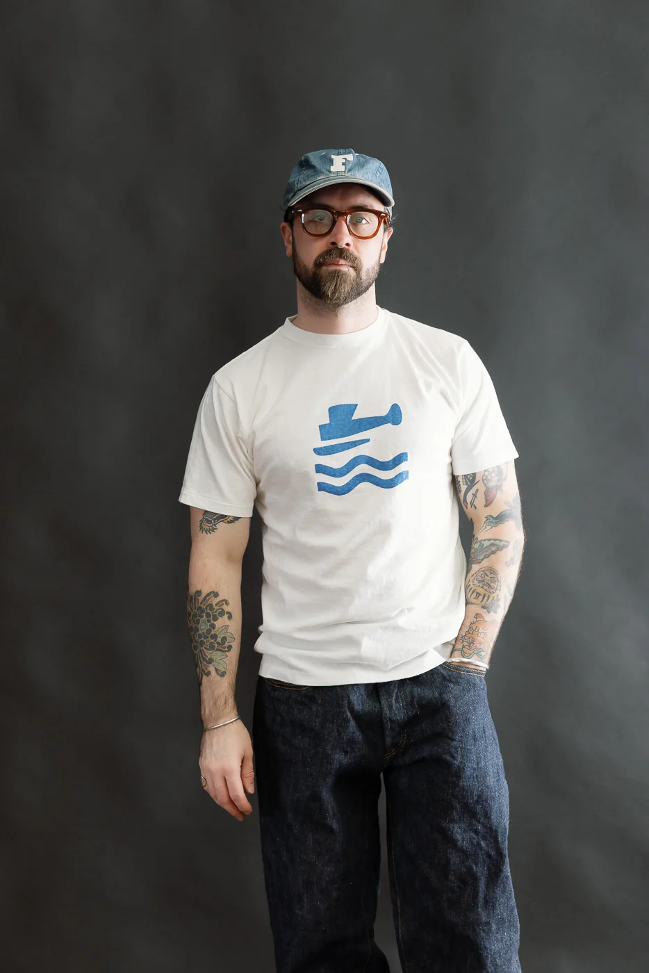 5.4oz - Raffy Tenjiku Printed T-Shirt "Seaplane" - Off White - Image 8
