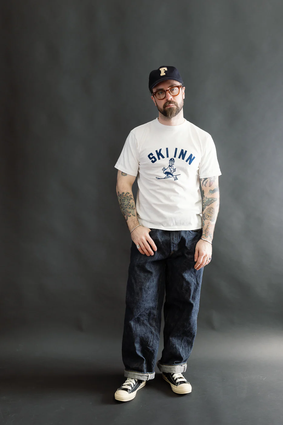 5.4oz - Raffy Tenjiku Printed T-Shirt "Ski Inn" - Off White - Image 5