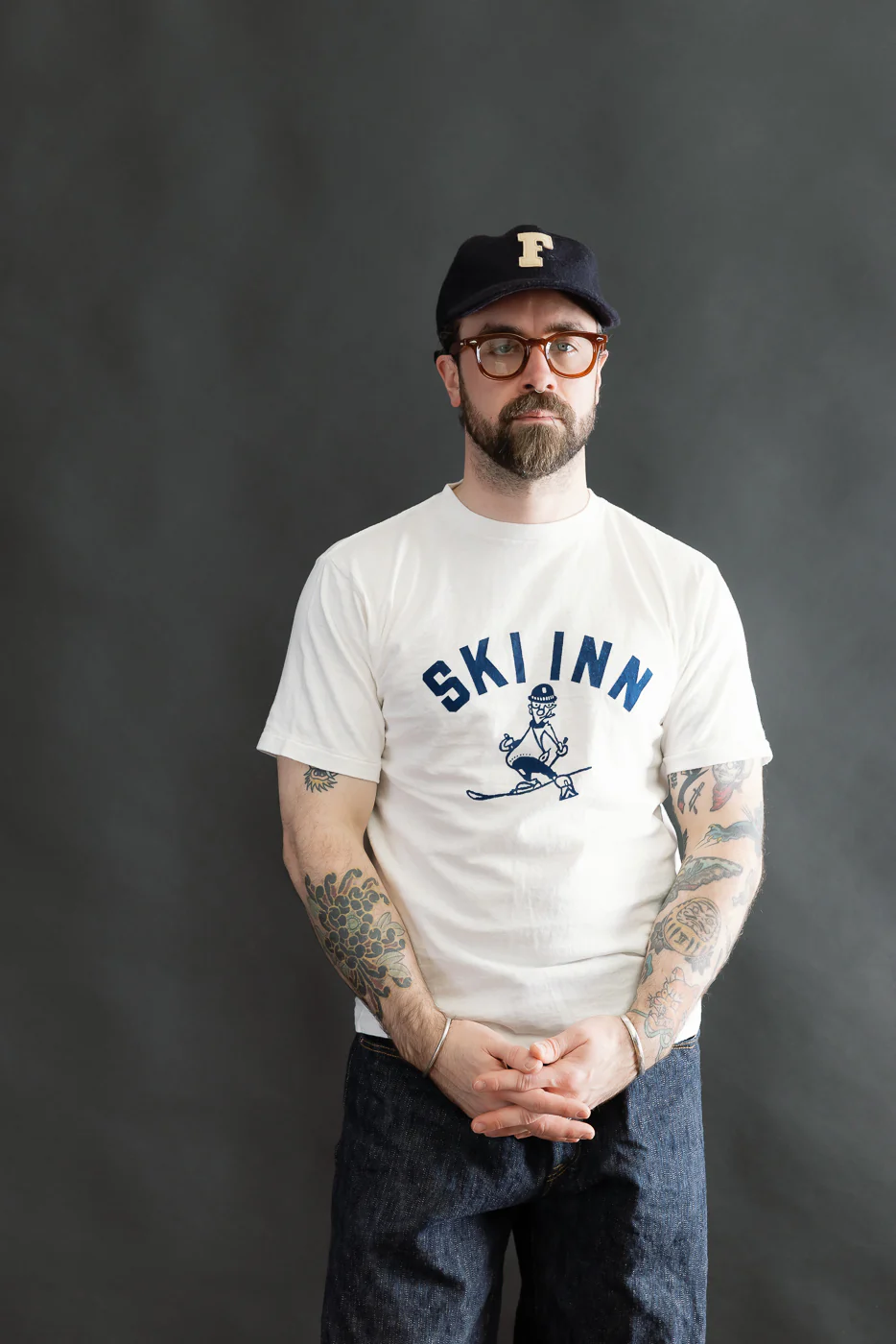 5.4oz - Raffy Tenjiku Printed T-Shirt "Ski Inn" - Off White - Image 8