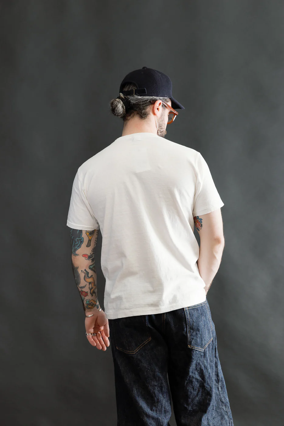 5.4oz - Raffy Tenjiku Printed T-Shirt "The Pet Rock" - Off White - Image 11