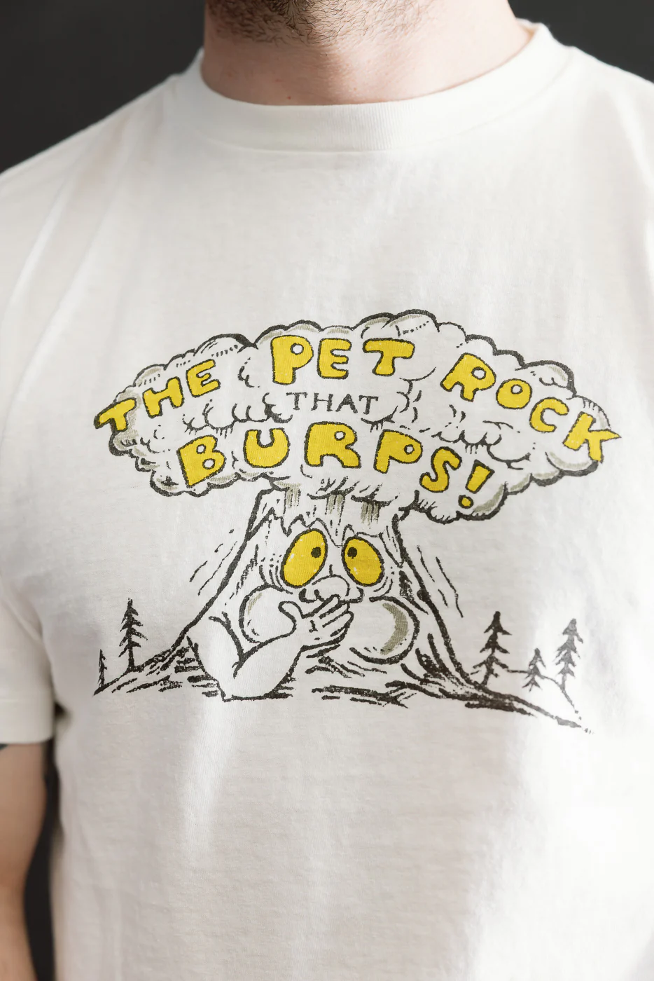 5.4oz - Raffy Tenjiku Printed T-Shirt "The Pet Rock" - Off White - Image 15