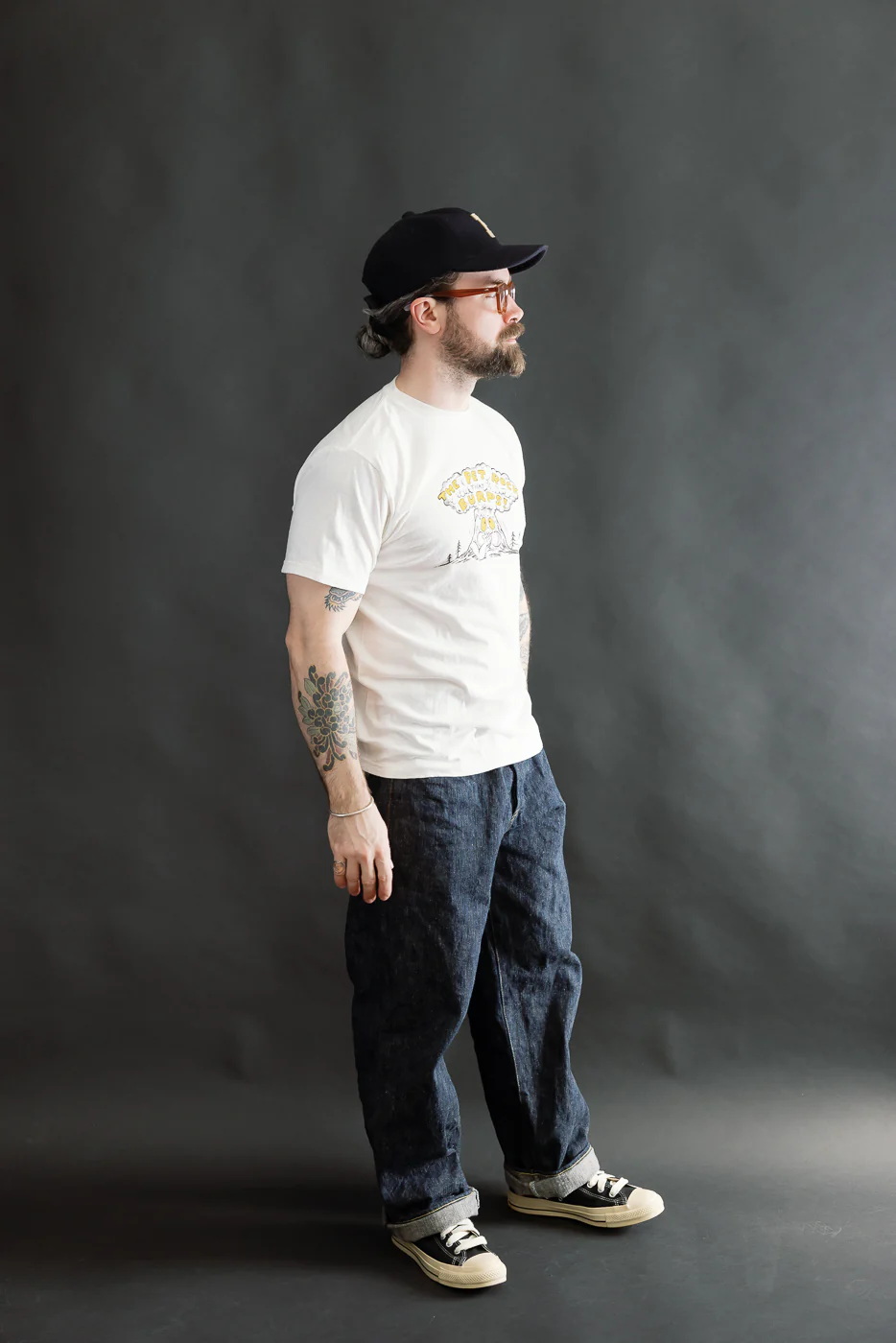 5.4oz - Raffy Tenjiku Printed T-Shirt "The Pet Rock" - Off White - Image 6