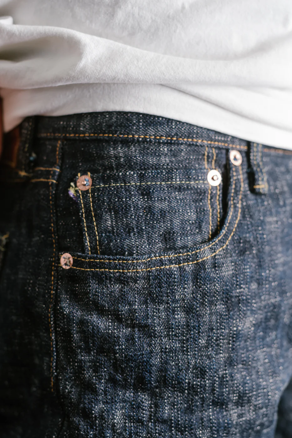 505-KA - 17oz "Kasuri" Slub Selvedge Denim - Retro Style Regular Straight - Image 16