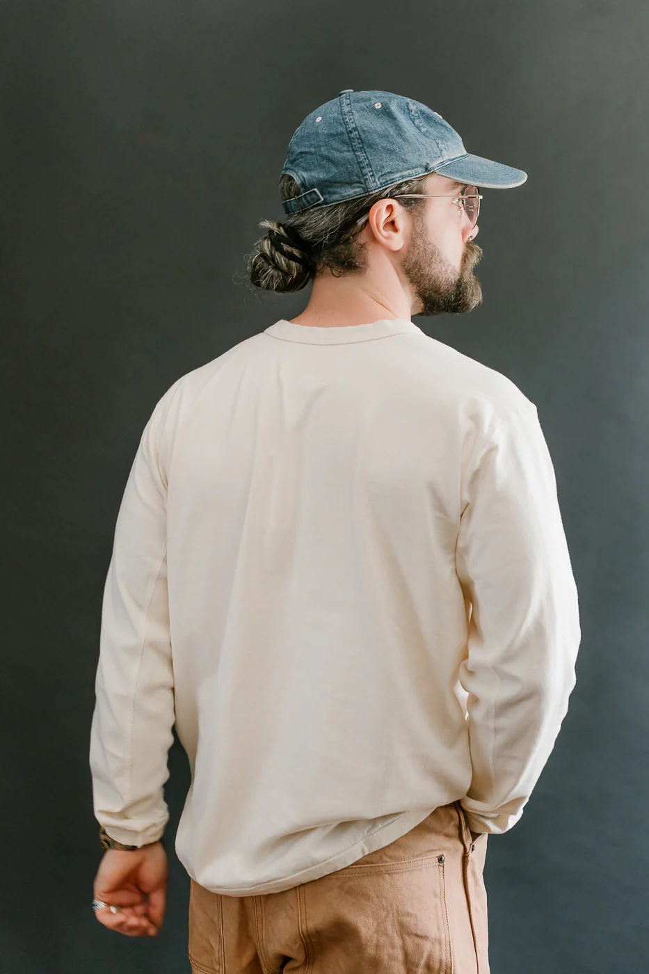 5222L - Flat Seam Heavyweight LS T-Shirt - Ecru - Image 10