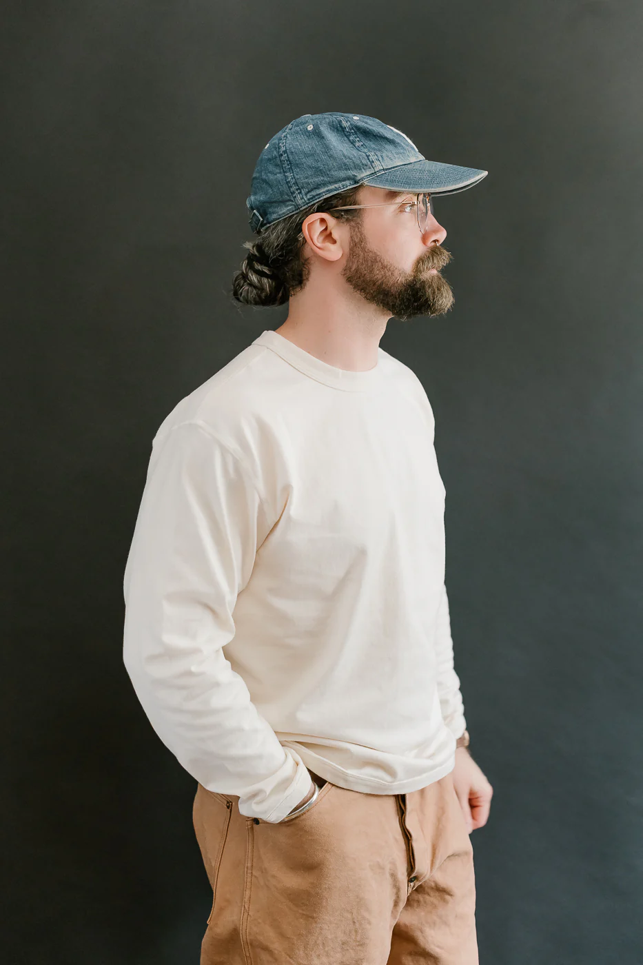 5222L - Flat Seam Heavyweight LS T-Shirt - Ecru - Image 9