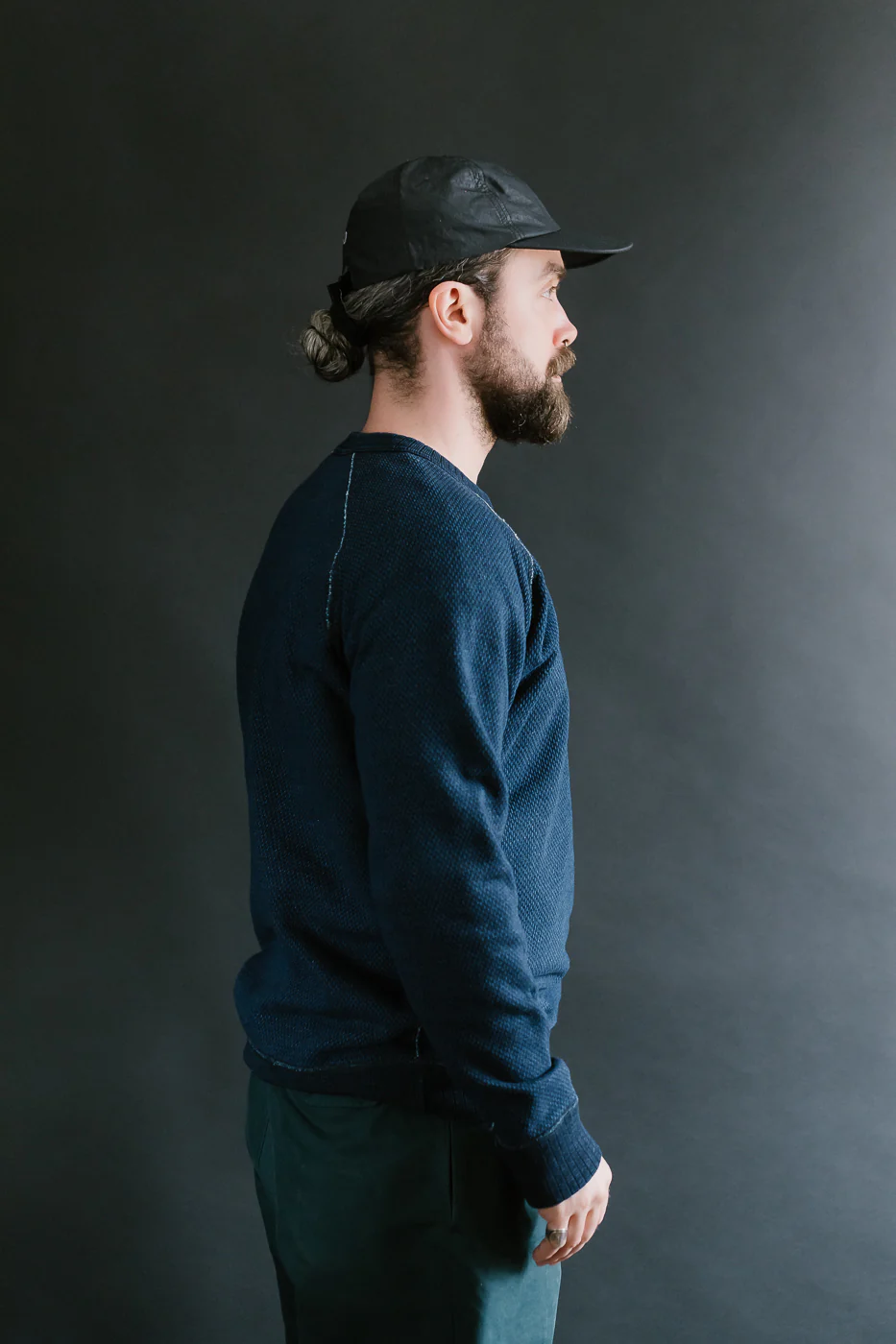 5409-3 - Yarn Dyed Sashiko Sweatshirt - Indigo - Image 11