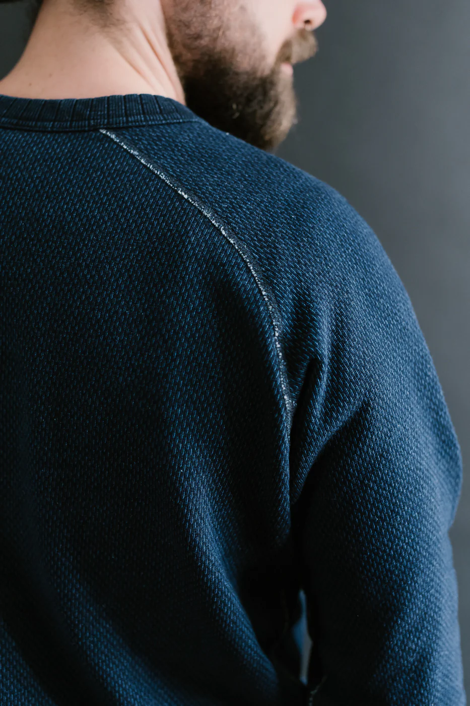 5409-3 - Yarn Dyed Sashiko Sweatshirt - Indigo - Image 21