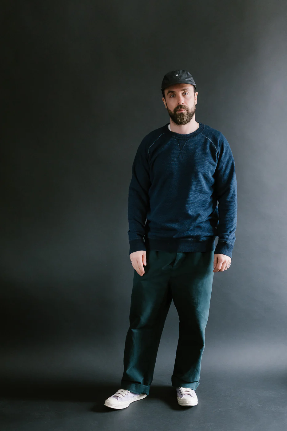5409-3 - Yarn Dyed Sashiko Sweatshirt - Indigo - Image 6