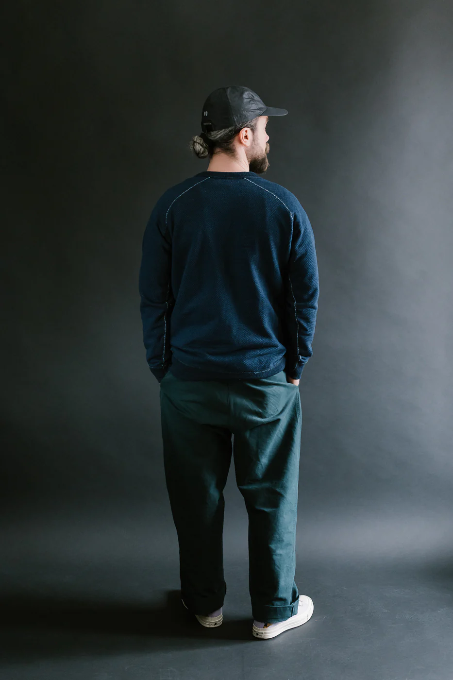 5409-3 - Yarn Dyed Sashiko Sweatshirt - Indigo - Image 8