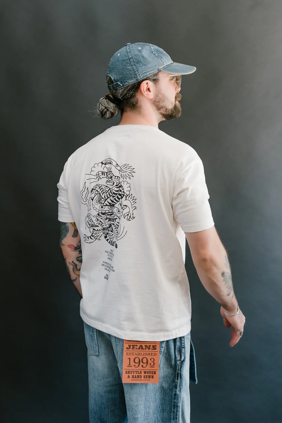 5500PT-15 - Tiger & Dragon T-Shirt - White - Image 12
