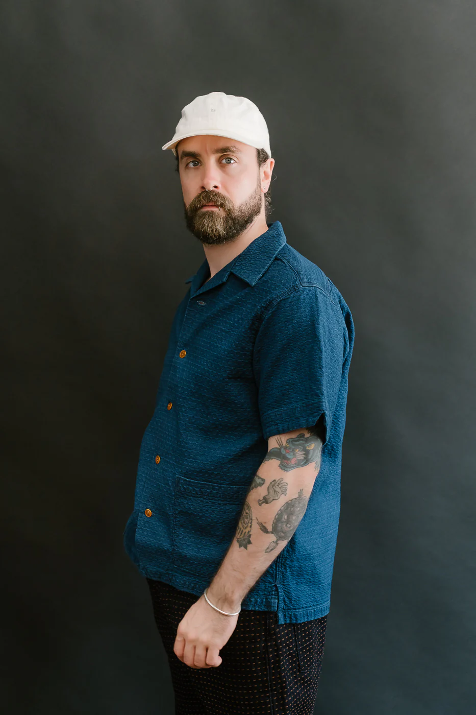5724U - Dobby Short Sleeve Shirt - Distressed Indigo - Image 11