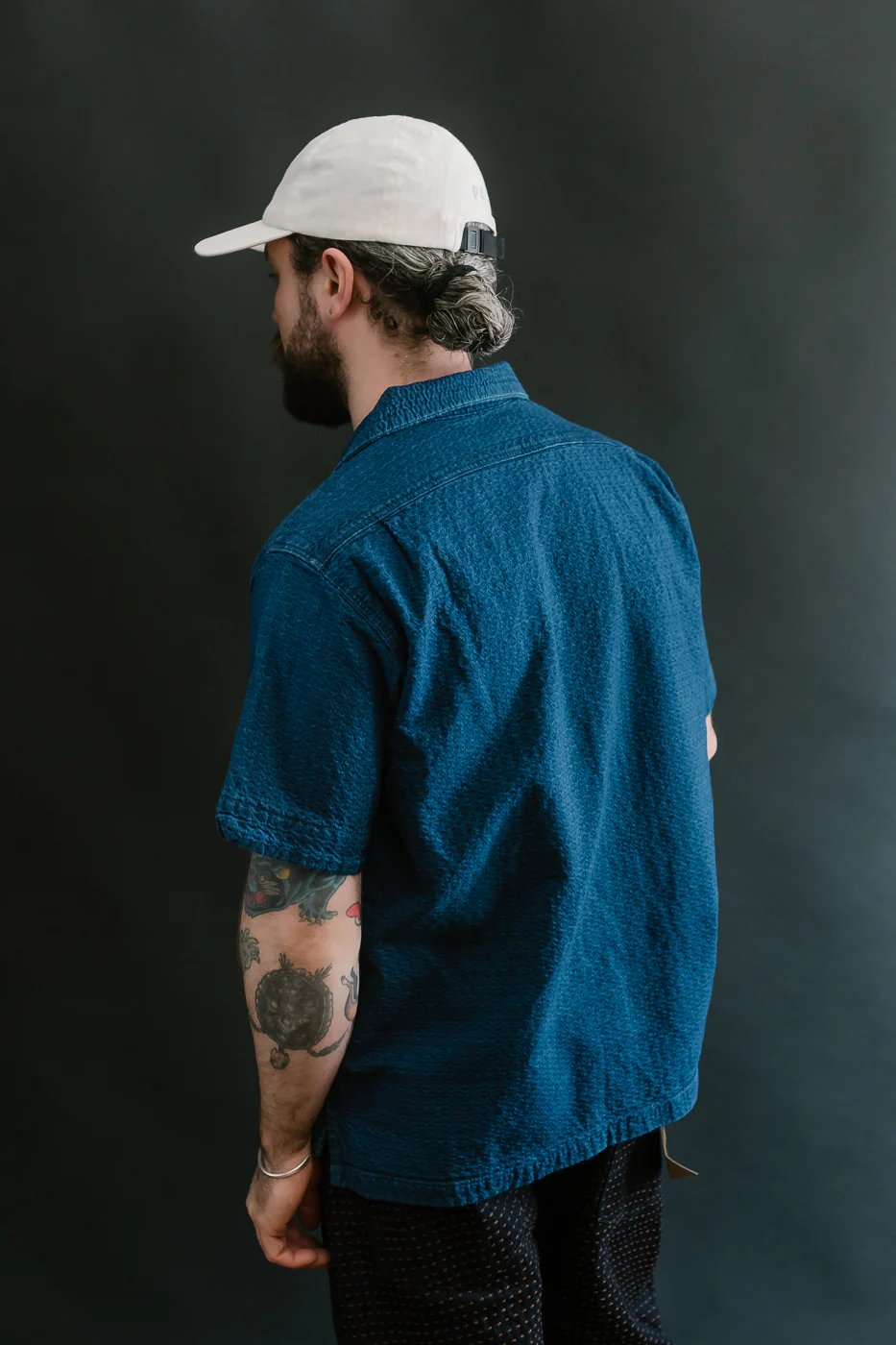 5724U - Dobby Short Sleeve Shirt - Distressed Indigo - Image 12