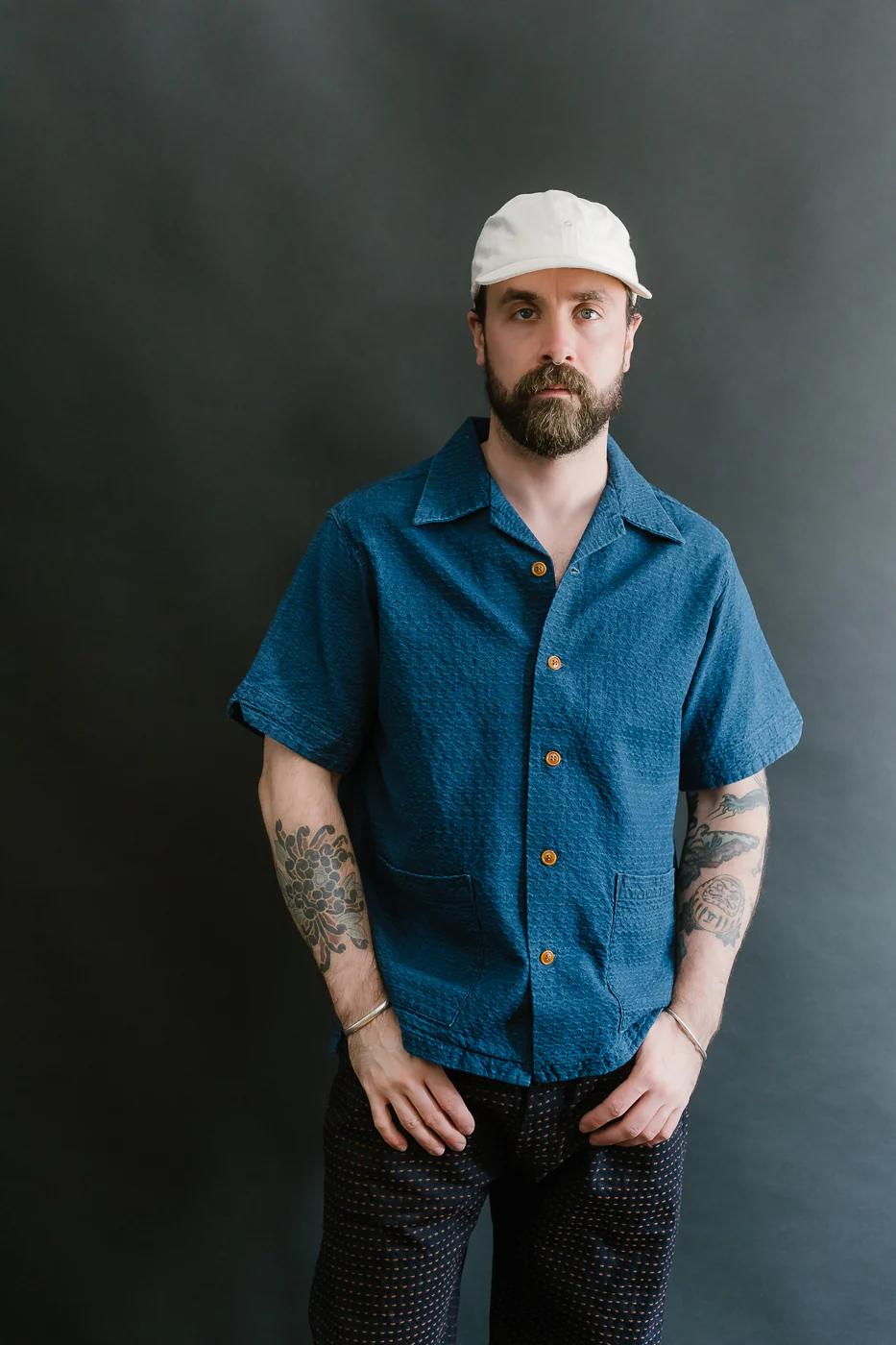 5724U - Dobby Short Sleeve Shirt - Distressed Indigo - Image 15
