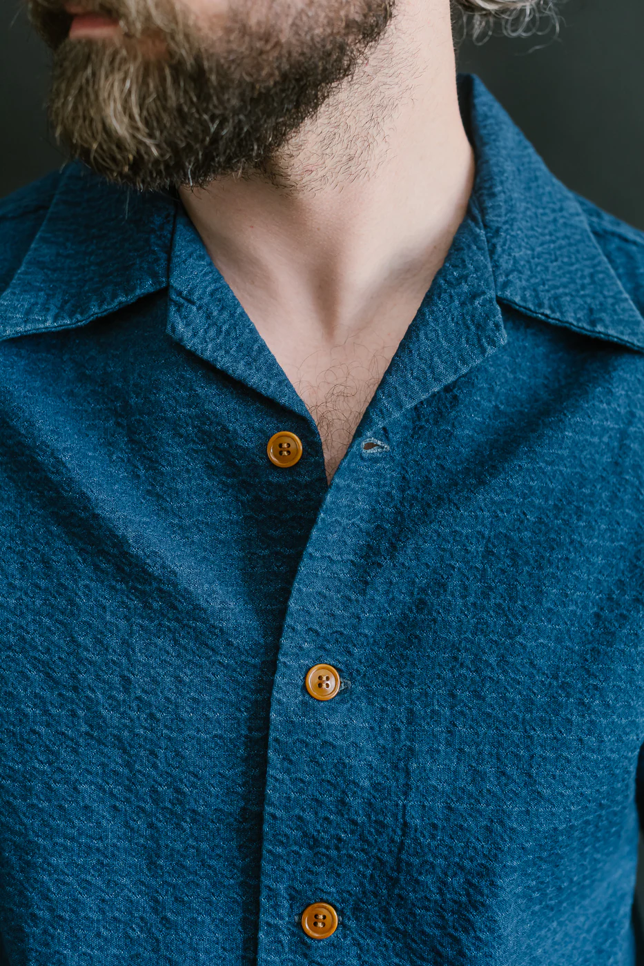 5724U - Dobby Short Sleeve Shirt - Distressed Indigo - Image 16